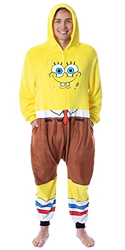 Nickelodeon Mens' SpongeBob SquarePants Character Union Suit Costume Sleep Pajama - Small-Medium - Yellow