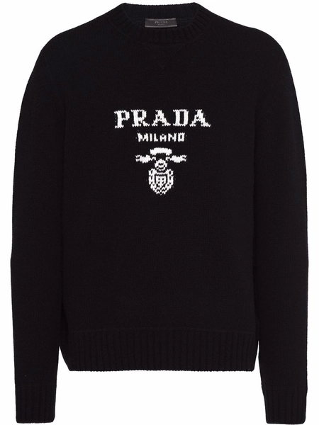 pull en laine mélangée à logo intarsia