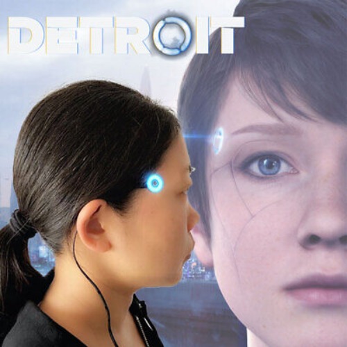 Detroit Become Human Cosplay Connor Temple LED Light Kara Circle Head Glow Props  | eBay