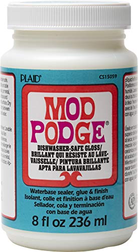 Mod Podge Dishwasher Safe Waterbased Sealer, Glue and Finish (8-Ounce), CS15059 Gloss, 8 Ounce - Clear - 1