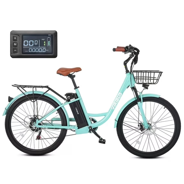 Viribus 26" 500W Electric Bike Front Suspension for Men Women Seniors with 48V 13Ah Battery, Blue
