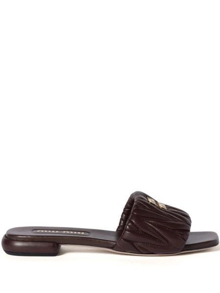 Miu Miu matelassé leather slides | 36