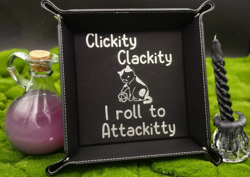 Cat DND dice tray / Flat Pack Multiple Colors