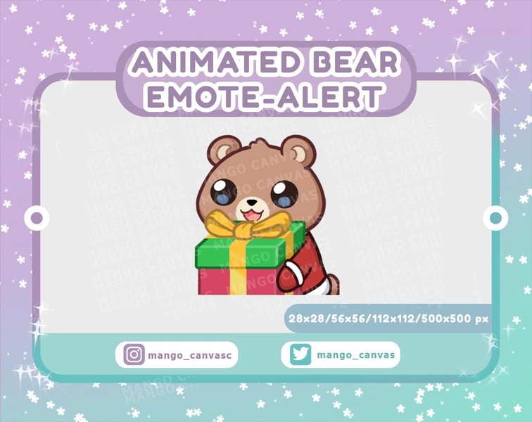Animated Christmas Bear Gift Emote