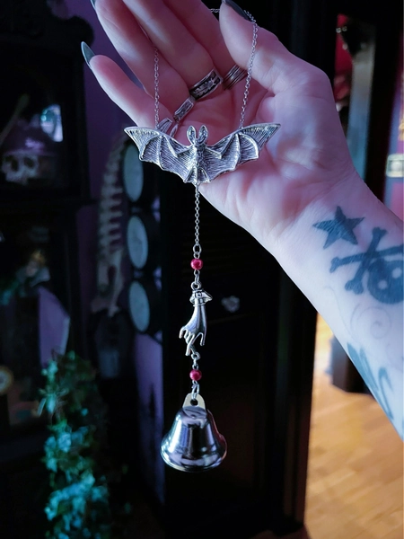 Handmade Silver Tone Vampire Bell Handmade