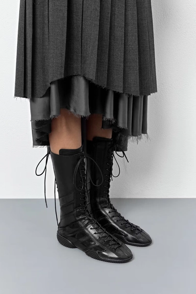 Imogen Black Lace Sneaker Boots