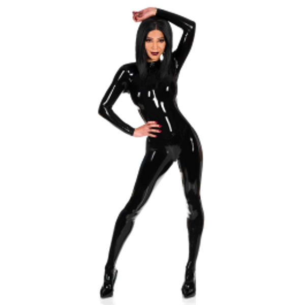 White Neck Entry Catsuit - Libidex