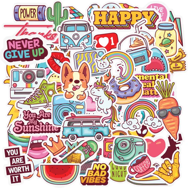 300+ Små Scrapbooking-klistermärken – klistermärken för fotoalbum – Kawaii-klistermärken för dagbok, bullet journal, planerare, planerare eller anteckningsbok – Aesthetiska etiketter med Emojis,