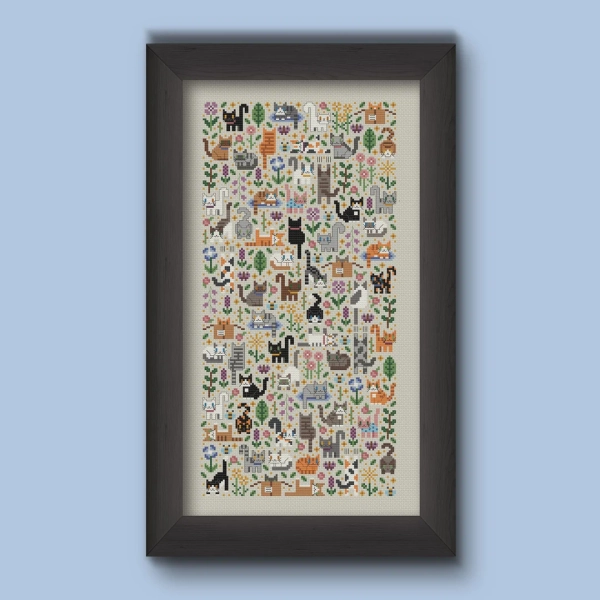 Cat Garden Cross Stitch Pattern, Cute Kitties Cross Stitch PDF Chart, Cat Lady Cross Stitch, Cat Lover Gift Cross Stitch, Una Buena Pieza - Etsy Sweden