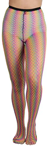 ToBeInStyle Women's Rainbow Fishnet Sheers