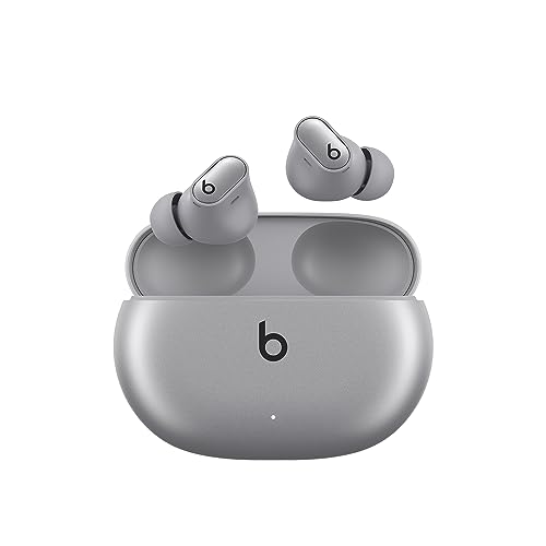 Beats Studio Buds + | True Wireless Noise Cancelling Earbuds, Enhanced Apple & Android Compatibility, Built-in Microphone, Sweat Resistant Bluetooth Headphones, Spatial Audio - Cosmic Silver - Cosmic Silver - Studio Buds + - Without AppleCare+