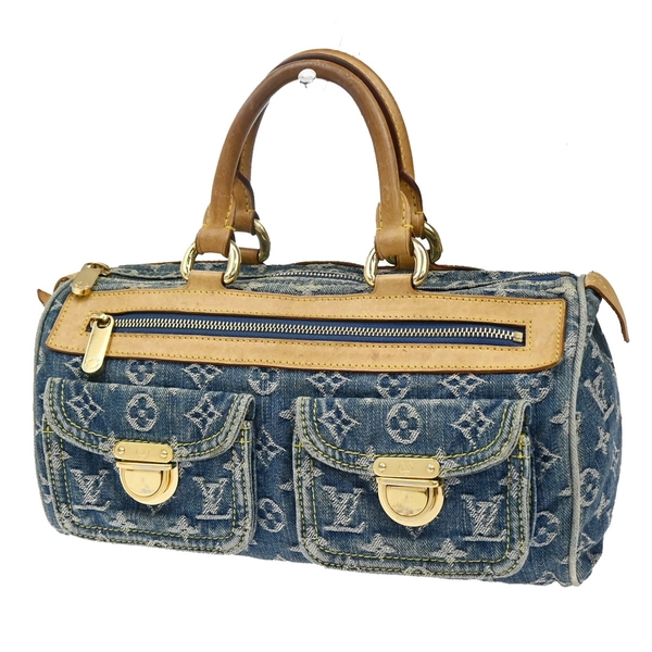 LOUIS VUITTON Neo Speedy Hand Bag Monogram Denim Leather Blue M95019 669YH201