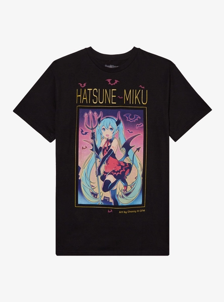 Hatsune Miku Devil Costume Metallic Details T-Shirt By Choccy