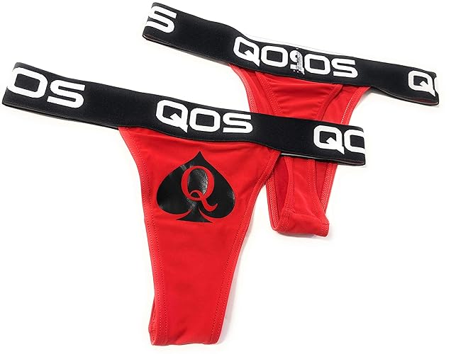 Alternative Intentions QUEEN OF SPADES QOS SEXY LADIES SPORTS BRAZILIAN THONG - Hotwife Red - X-Large