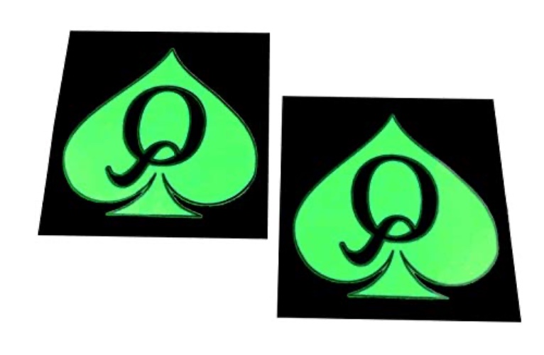 45 x QOS Brand Glow in the Dark Neon Queen of Spades Temporary Tattoos - Hotwife - BBC - Swinger - Sissy