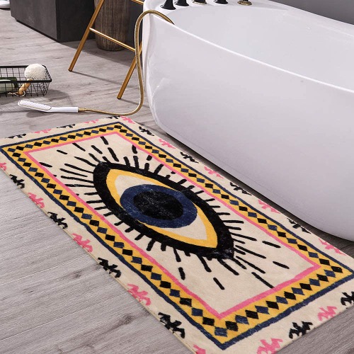 HAOCOO Spirit Eye Bath Rug Runner 2’x4’ Large Non-Slip VintageThrow Rugs Super Soft Velvet Creative Tribal Floor Carpet for Bedroom Living Room Nursery Decor - 2’x4’ A-spirit Eye