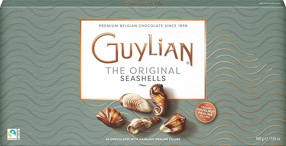 GuyLian Original Praline Seashells Chocolates in Double Layered Gift Box, Chocolate, 500 gram - Chocolate - 500 g (Pack of 1)