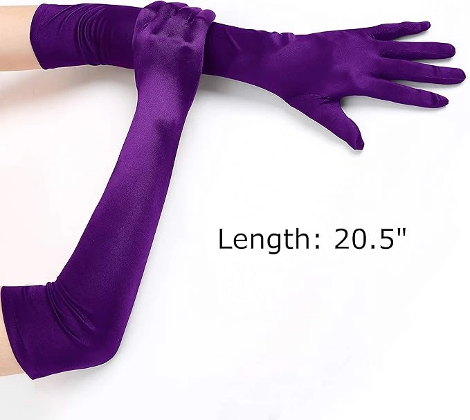 Satin Gloves  - Purple