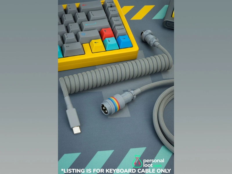 Dualshot PS Themed Custom Coiled Keyboard Cable