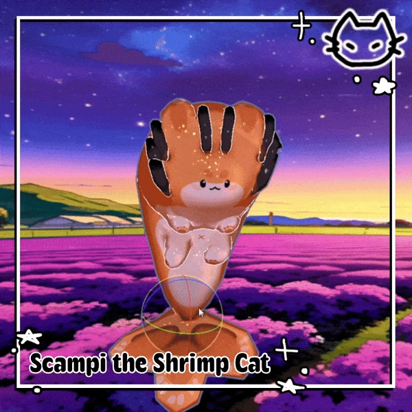 🦐 Scampi the Shrimp Cat 🦐 Plushie/Head Pet 🦐 VrChat Asset🦐