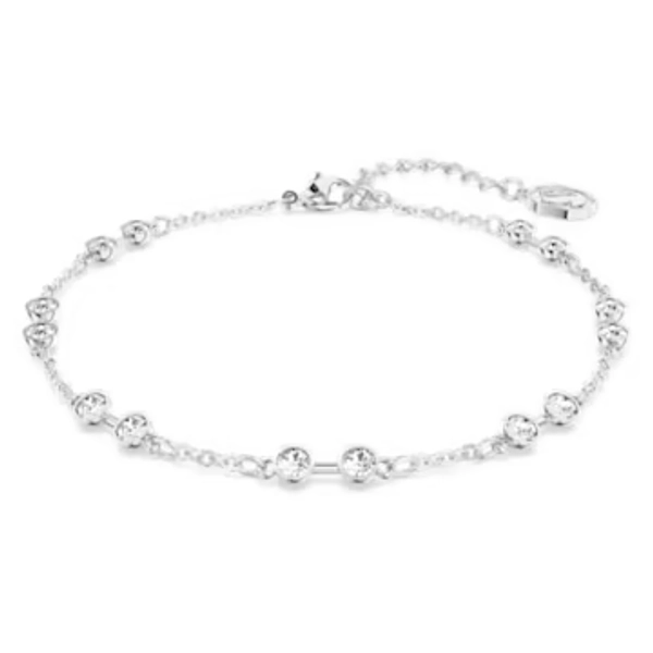 Αλυσίδα Swarovski Remix Collection, Στρογγυλή κοπή, Λευκή, Επιμετάλλωση ροδίου