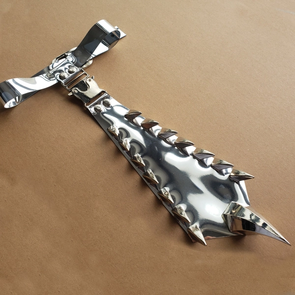 Gothic Punk NeckTie, Cosplay Student Necktie,  PVC  Gothic Rock Heavy Metal Punk Necktie,Spike Necktie,Stud Necktie,Halloween Necktie Gift