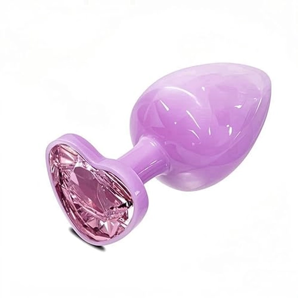 Anal Plugs Small Butt Plug for Beginners,Adult Aanl Toys with Heart-Shaped Jewelry Base,G Spot Sex Toy Anal Sex Adult Toy for Beginner Adult Unisex Women and Men Couple (Small Pink)
