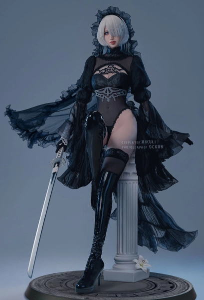 2b black bridal costume