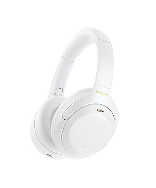 Sony WH-1000XM4 Noise Cancelling Wireless Headphones - 30 hours battery life - Over Ear style - Optimised for Alexa and Google Assistant - built-in mic - Silent White (Limited Edition)