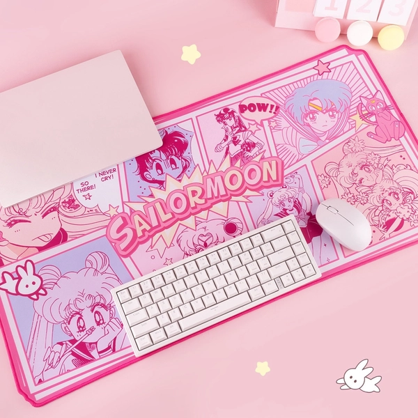 Magical Girl Sailor Moon Pink Webcomic Style Mouse Pad