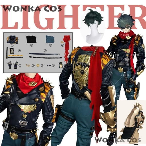 Game Zenless Zone Zero Cosplay Lighter Cosplay Full Suit Pu Leather Coat Lighter Wig Shoes Black Suit Men Hallowen Roleplay Suit - AliExpress 200000532