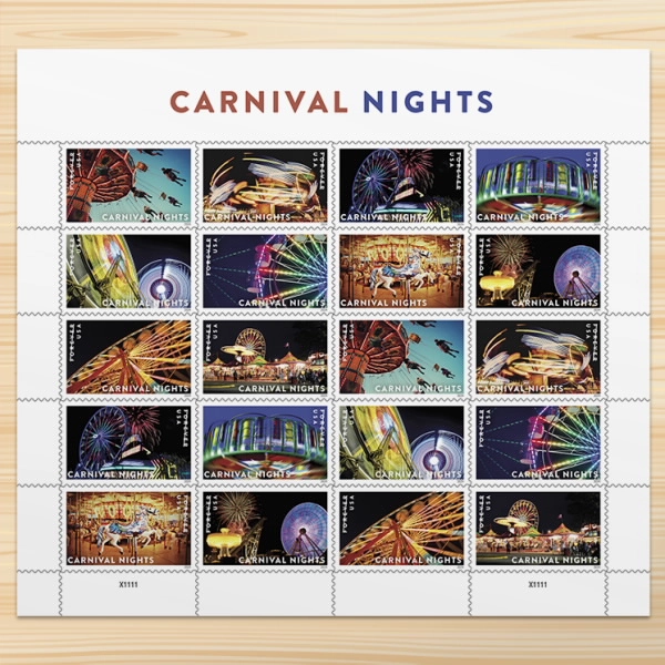 Carnival Nights Stamps, Sheet of 20