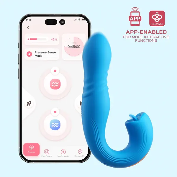 Joi Thrust 2 - App Controlled Thrusting G-Spot Vibrator - Blue