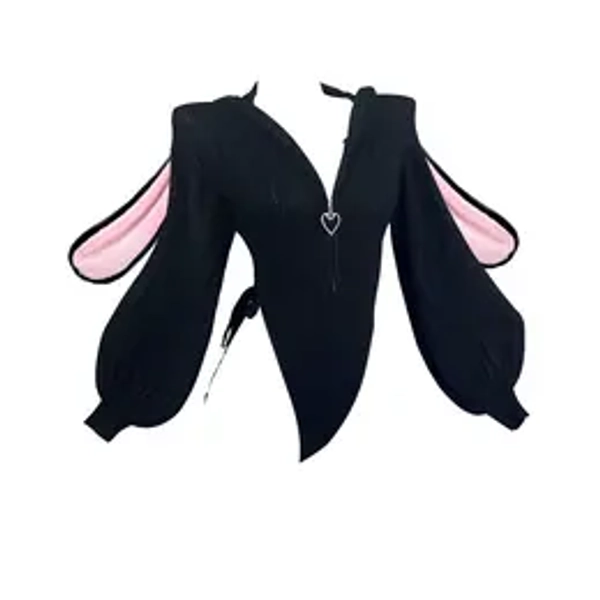 KORURACLUB Cute Knitted Bunny Suit with Fuzzy Rabbit Ears Anime Cosplay Costume Underwear for Women Plus Size Lingerie - Fancy Nancy Outfits For Halloween