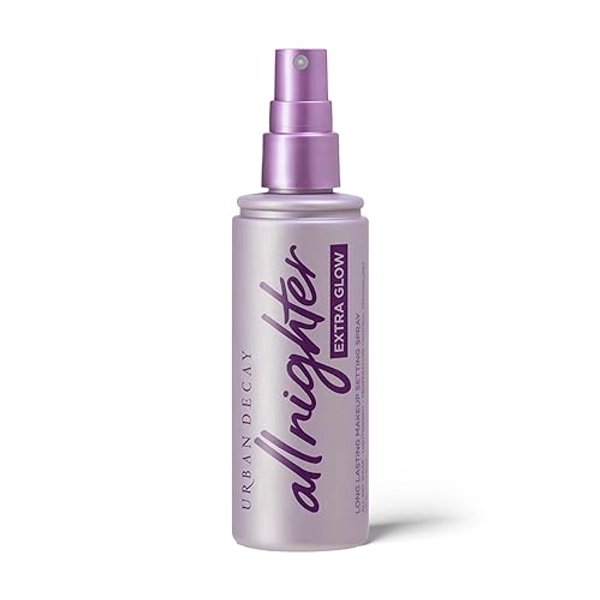 Urban Decay All Nighter Extra Glow Dewy Makeup Setting Spray for Face, Hyaluronic Acid & Agave Extract, All Day Wear, Radiant Finish, Temperature Control, Oil-free, Vegan - 4 fl oz