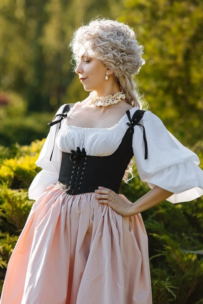 Provence underbust soft corset, rococo fashion, cottagecore style