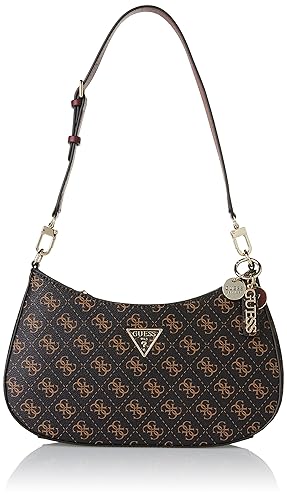 GUESS Women Noelle TOP Zip Shoulder Bag, braun