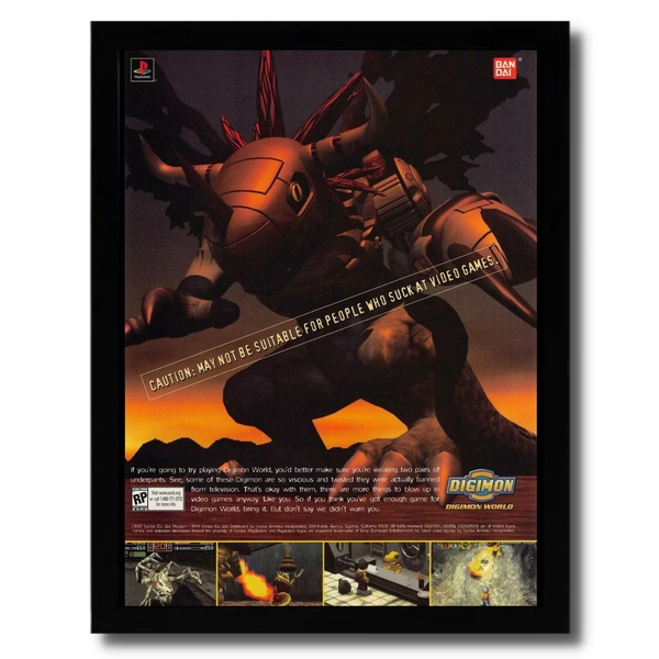 Digimon World Framed Print Ad/Poster 