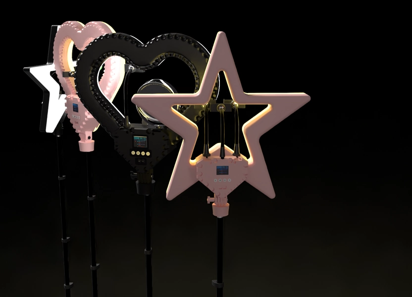 Personalised HEART Shape RINGLIGHT, Love Shape, Dressing Mirror, 360 Degree, 20inch, LED