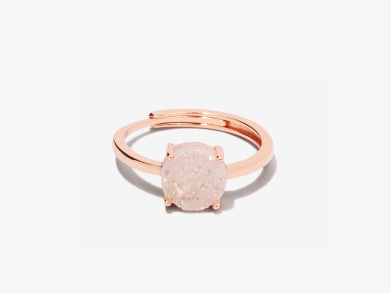 Grotto White Druzy Ring