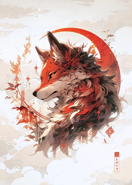 'Fox' Poster, picture, metal print, paint by Tomasz Dąbek | Displate