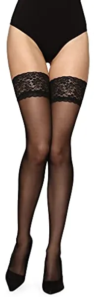 Merry Style Damen Halterlose Strümpfe mit Spitze 15 DEN MSSS005