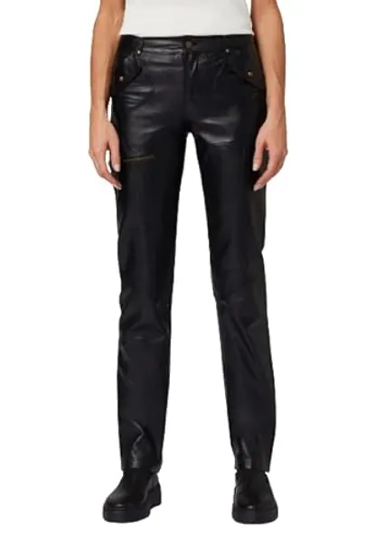 RICANO INSPIRIT Damen Slim Fit Lederhose aus Lamm Nappa Echtleder in schwarz