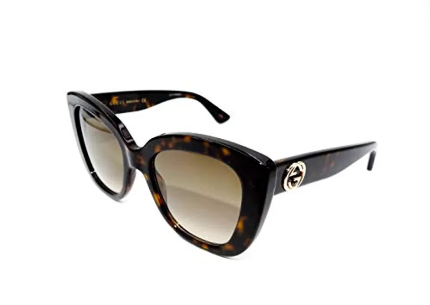 Gucci Unisex – Erwachsene GG0327S-002-52 Sonnenbrille, Dunkel Havana, 52