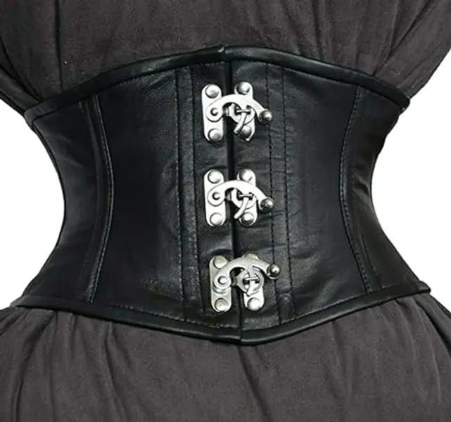 iiffii Korsett für Damen Taillenformer Strong Corset Weiche Verschlussleisten aus Edelstahl- Waist Trainer Aus Lammnappaleder Größe 34~50 Zoll