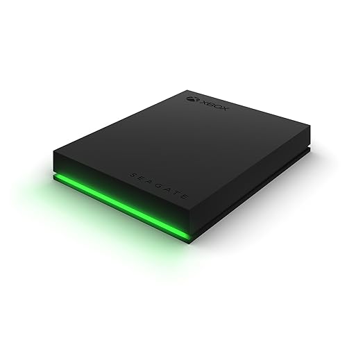 Seagate Game Drive for Xbox 4TB External Hard Drive Portable HDD - USB 3.2 Gen 1, Black with built-in green LED bar , Xbox Certified, 3 year Rescue Services (STKX4000402) - LED HDD - 4TB - Black