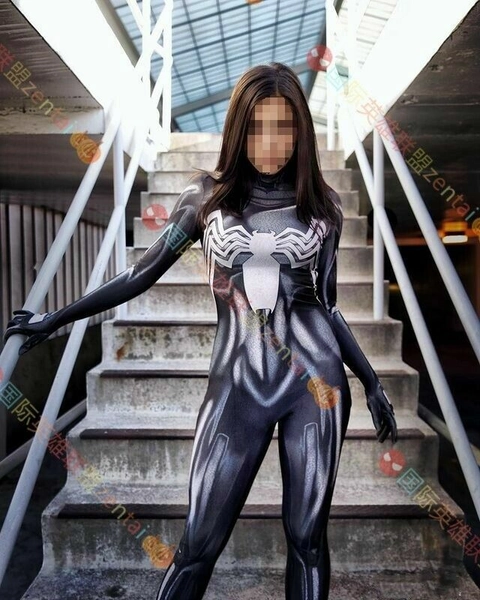 Female Venom Spider-woman Jumpsuit Cosplay Costume Comicon Zentai Suit Halloween