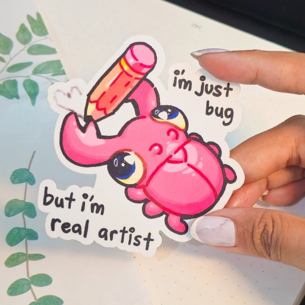 Cute Passive Aggressive Artist Water-resistant Sticker