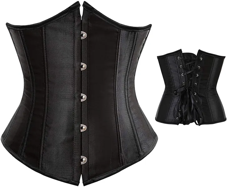 Loalirando Corsetto Satin da donna Abito con Cintura Toracica Bustini Gotici da Donna Corsetti Vestito che Modella il Corpo Cintura Addome Vita Gilet