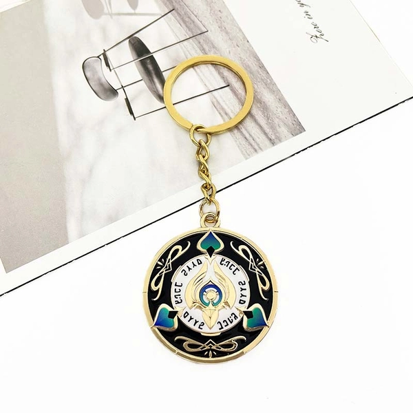 Aventurine Chip Keychain Metal Honkai Star Rail Key Ring